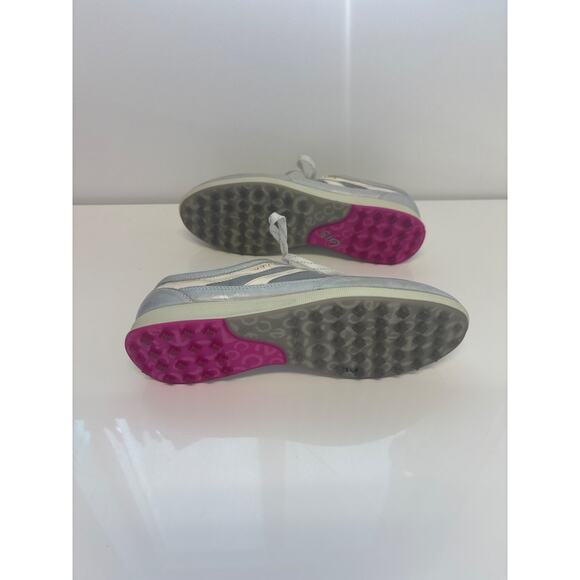 Ecco Golf Shoes Womens Size 8 / 38 Cushioned Silver‎ Leather Sneakers - Picture 5 of 5